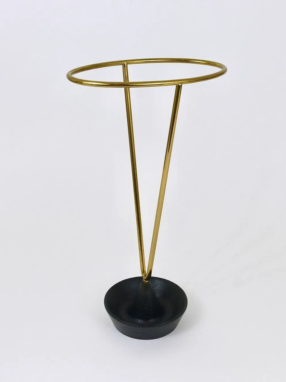 Carl Auböck Porte-Parapluie en Laiton et Fonte du Milieu du Siècle, Autriche, Années 1950