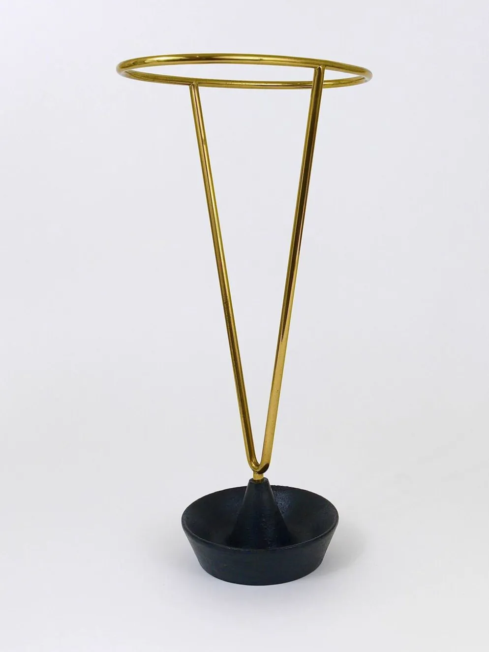 Carl Auböck Porte-Parapluie en Laiton et Fonte du Milieu du Siècle, Autriche, Années 1950
