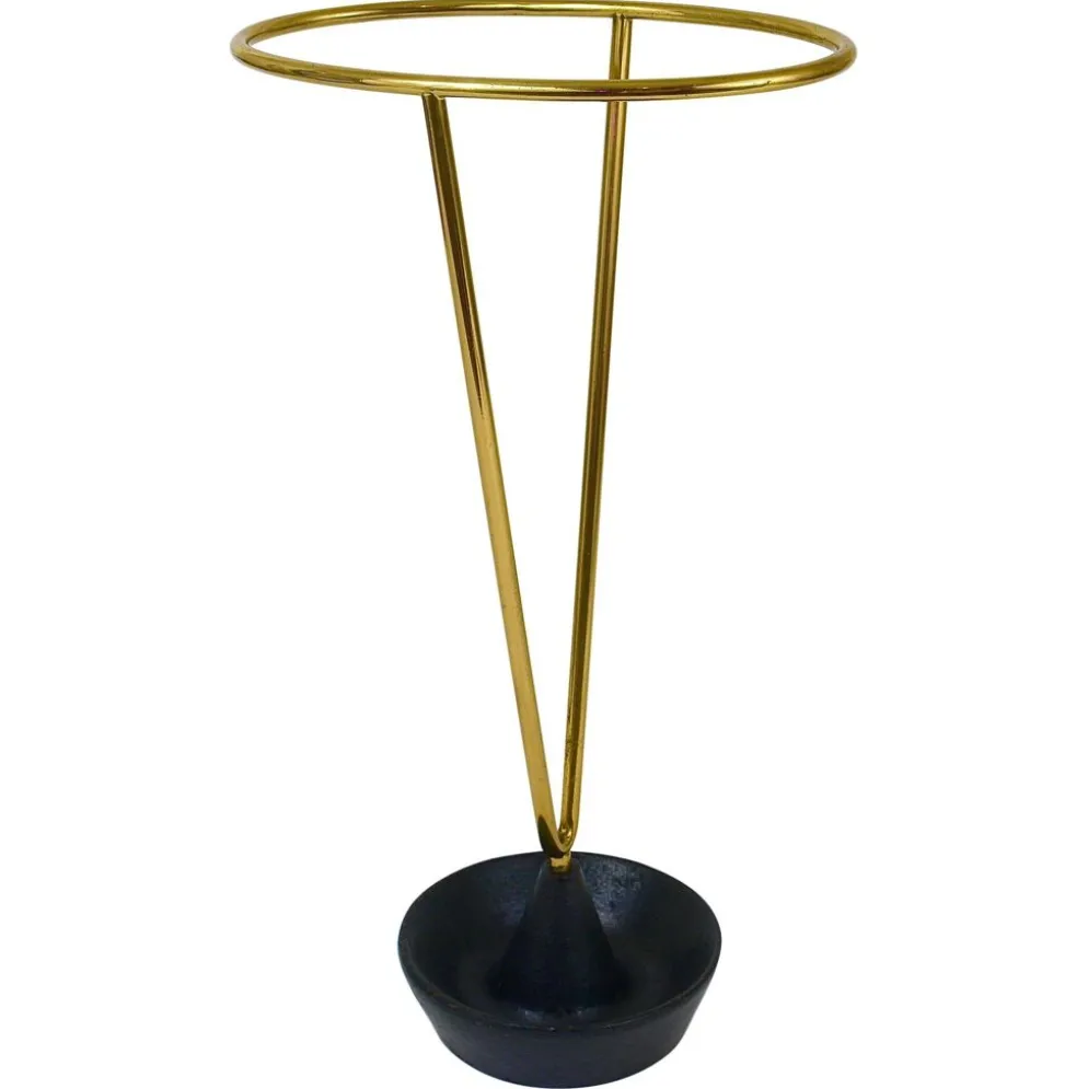 Carl Auböck Porte-Parapluie en Laiton et Fonte du Milieu du Siècle, Autriche, Années 1950
