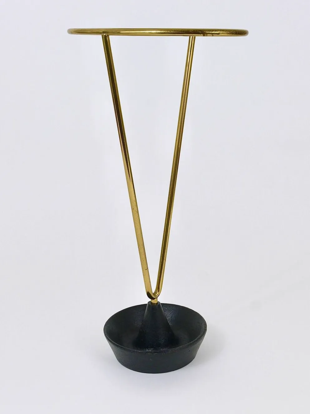 Carl Auböck Porte-Parapluie en Laiton et Fonte du Milieu du Siècle, Autriche, Années 1950