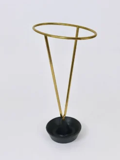 Carl Auböck Porte-Parapluie en Laiton et Fonte du Milieu du Siècle, Autriche, Années 1950