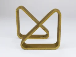 Carl Aubock III Paire de Serre-livres Triangulaires en Fer Doré 5443, Vienne/Autriche, Années 1970