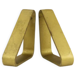 Carl Aubock III Paire de Serre-livres Triangulaires en Fer Doré 5443, Vienne/Autriche, Années 1970