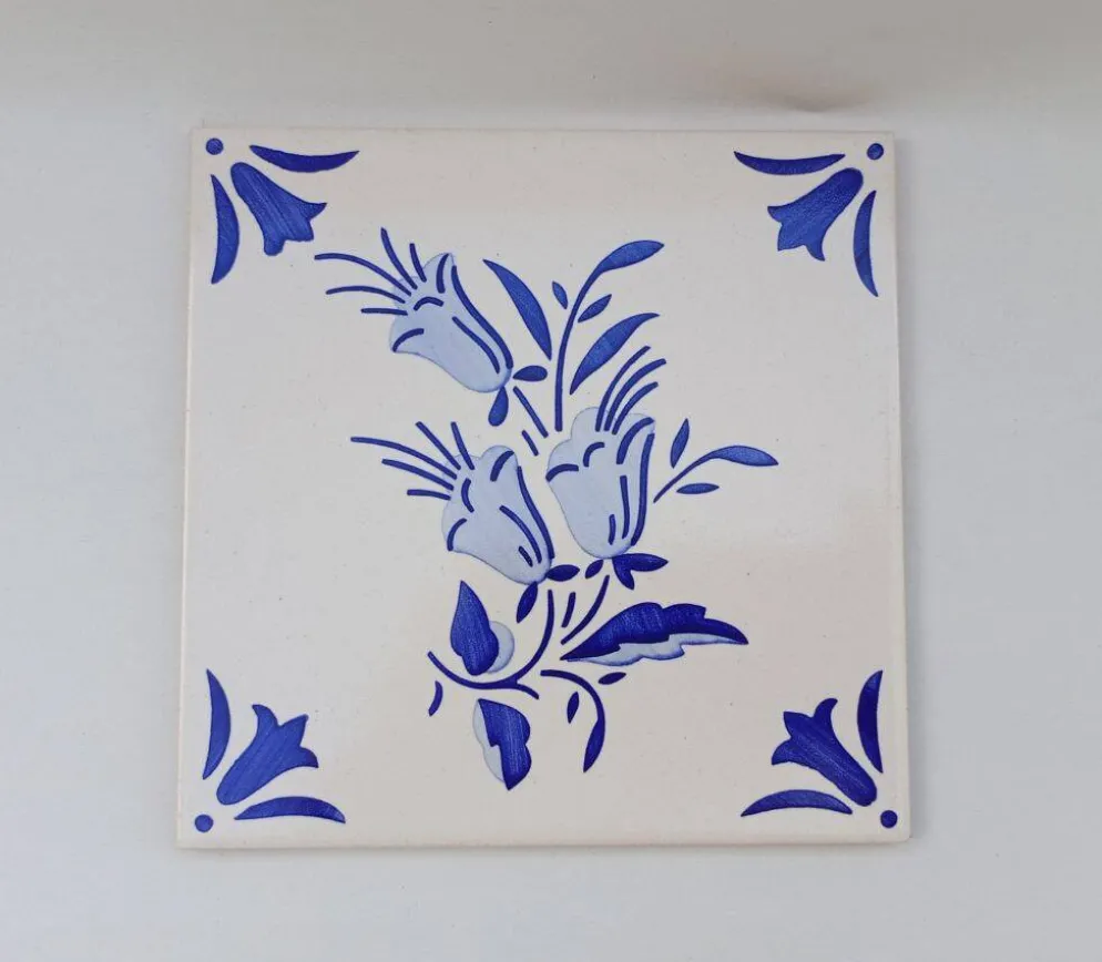 Carreaux en azulejos portugais peints à la main vintage - 15x15 cm