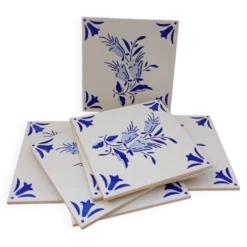 Carreaux en azulejos portugais peints à la main vintage - 15x15 cm
