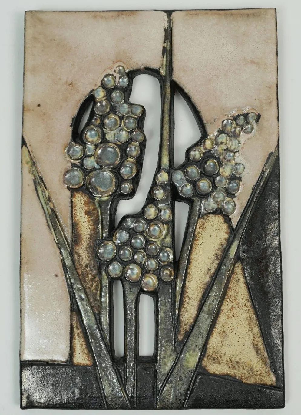 2 carreaux muraux décoratifs vintage des années 1970 par ruscha-keramik design floral