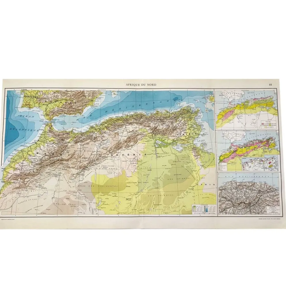 Carte Afrique du Nord 1950