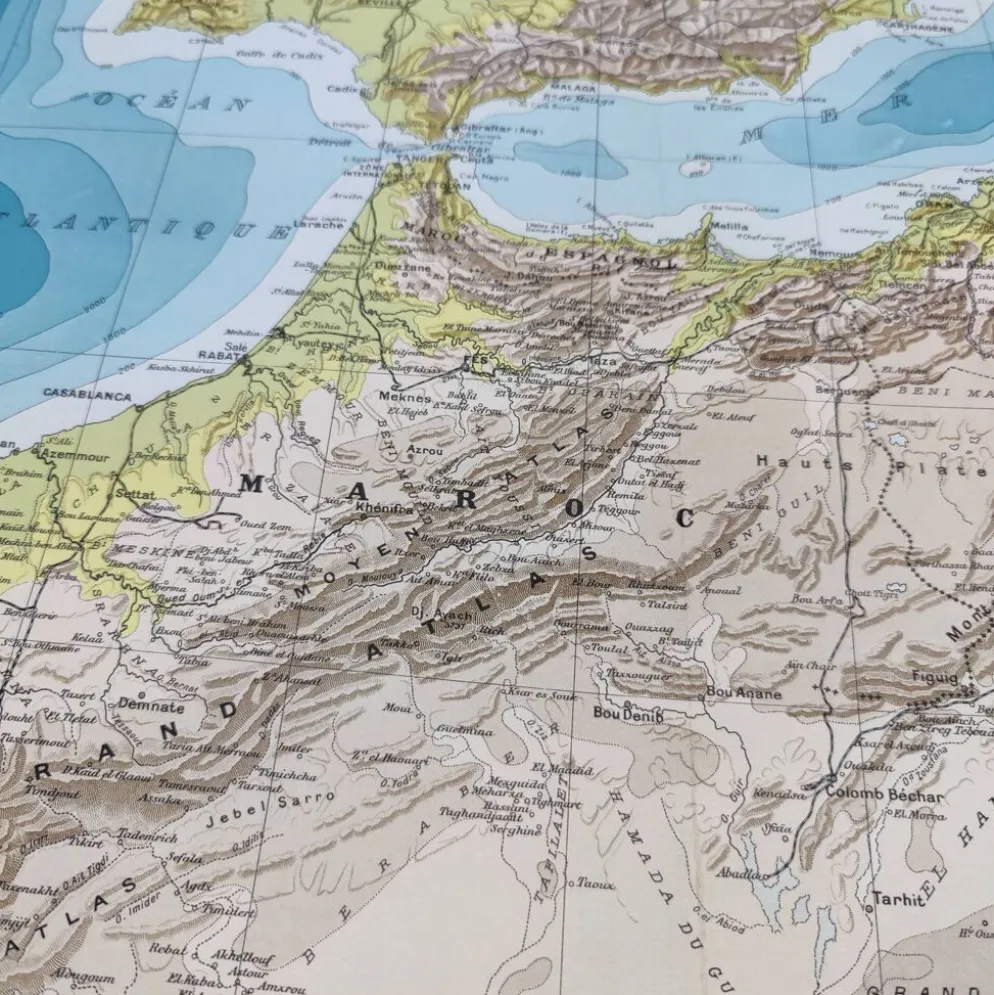 Carte Afrique du Nord 1950