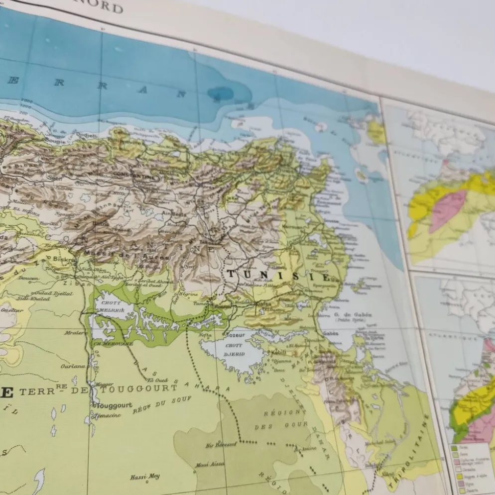 Carte Afrique du Nord 1950