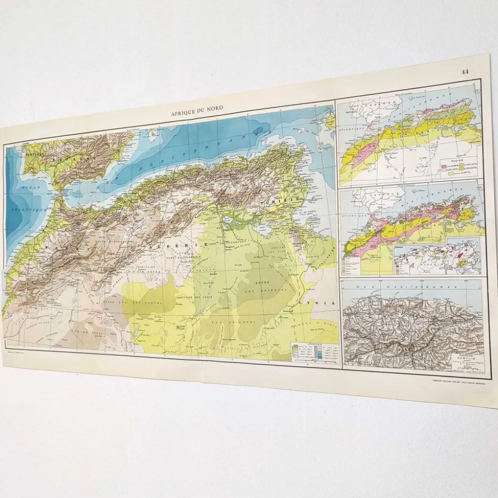 Carte Afrique du Nord 1950
