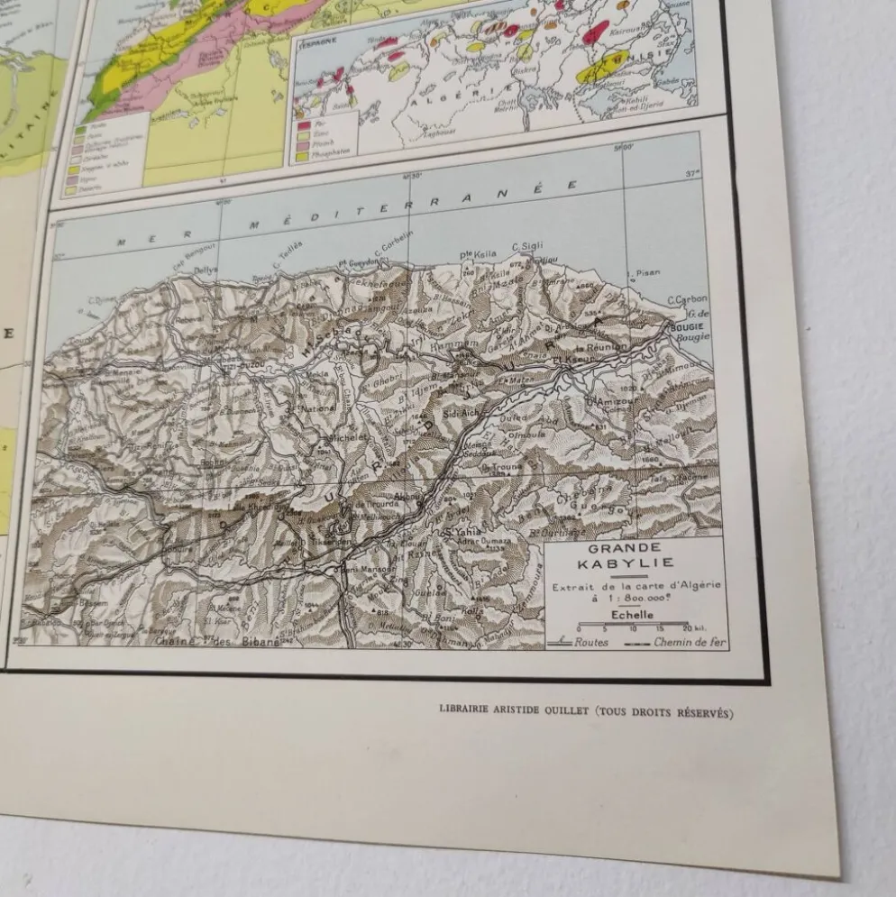 Carte Afrique du Nord 1950