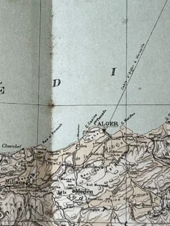 Carte ancienne Algérie et Tunisie 72,5x47cm