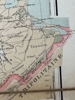 Carte ancienne Algérie et Tunisie 72,5x47cm
