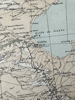 Carte ancienne Algérie et Tunisie 72,5x47cm