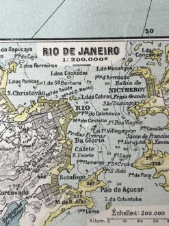 Carte ancienne Amérique du Sud 67x54cm