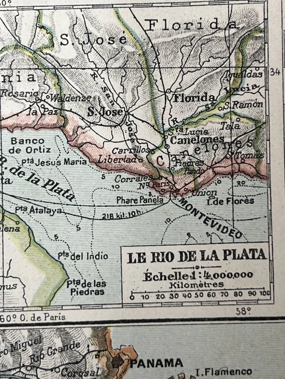 Carte ancienne Amérique du Sud 67x54cm
