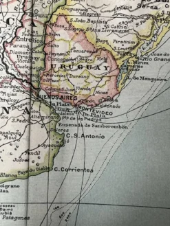 Carte ancienne Amérique du Sud 67x54cm