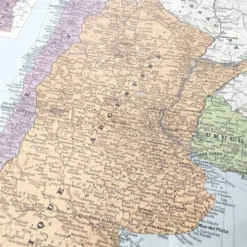 Carte ancienne Amérique du sud Argentine Chili Uruguay 43x43cm de 1950