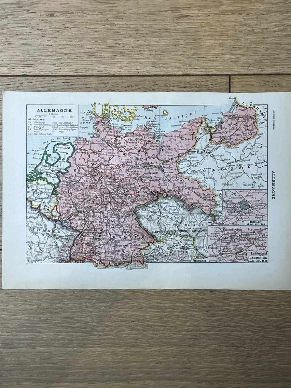 Carte ancienne de l'Allemagne - 20x29cm