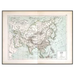 Carte ancienne de l’Asie 1887 – Carte géographique vintage