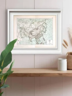 Carte ancienne de l’Asie 1887 – Carte géographique vintage
