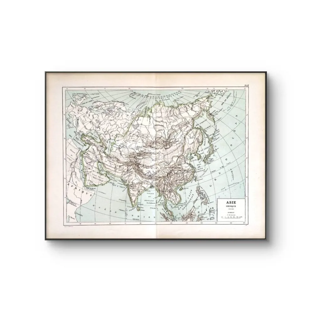 Carte ancienne de l’Asie 1887 – Carte géographique vintage
