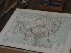 Carte ancienne de l’Asie 1887 – Carte géographique vintage
