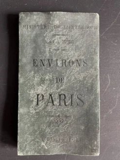 Carte ancienne entoilée des environs de Paris, 1893