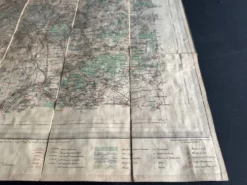 Carte ancienne entoilée des environs de Paris, 1893