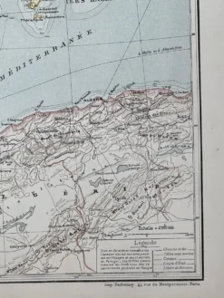 Carte ancienne Espagne et Portugal 55x37,5cm