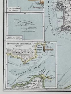 Carte ancienne Espagne et Portugal 55x37,5cm