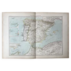 Carte ancienne Espagne et Portugal 55x37,5cm