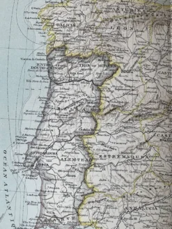 Carte ancienne Espagne et Portugal 55x37,5cm