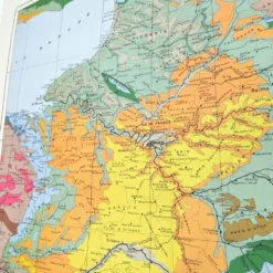Carte ancienne France bassin parisien 43x43cm de 1950