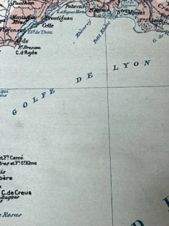 Carte ancienne France Sud régions 71,5x53cm