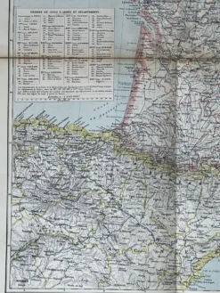 Carte ancienne France Sud régions 71,5x53cm