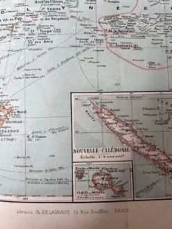 Carte ancienne Océanie 69x48cm