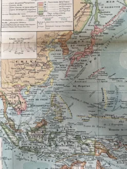 Carte ancienne Océanie 69x48cm
