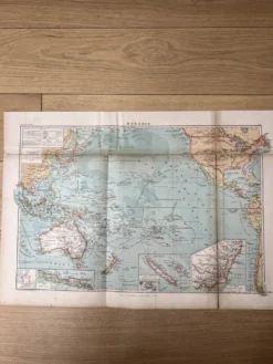 Carte ancienne Océanie 69x48cm