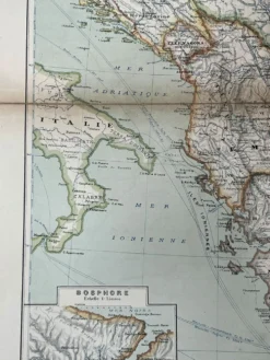 Carte ancienne Péninsule des Balkans 69x54cm