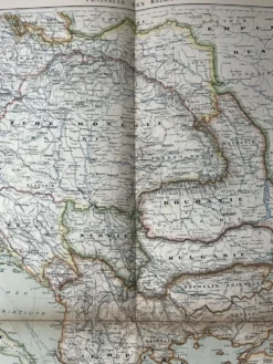 Carte ancienne Péninsule des Balkans 69x54cm