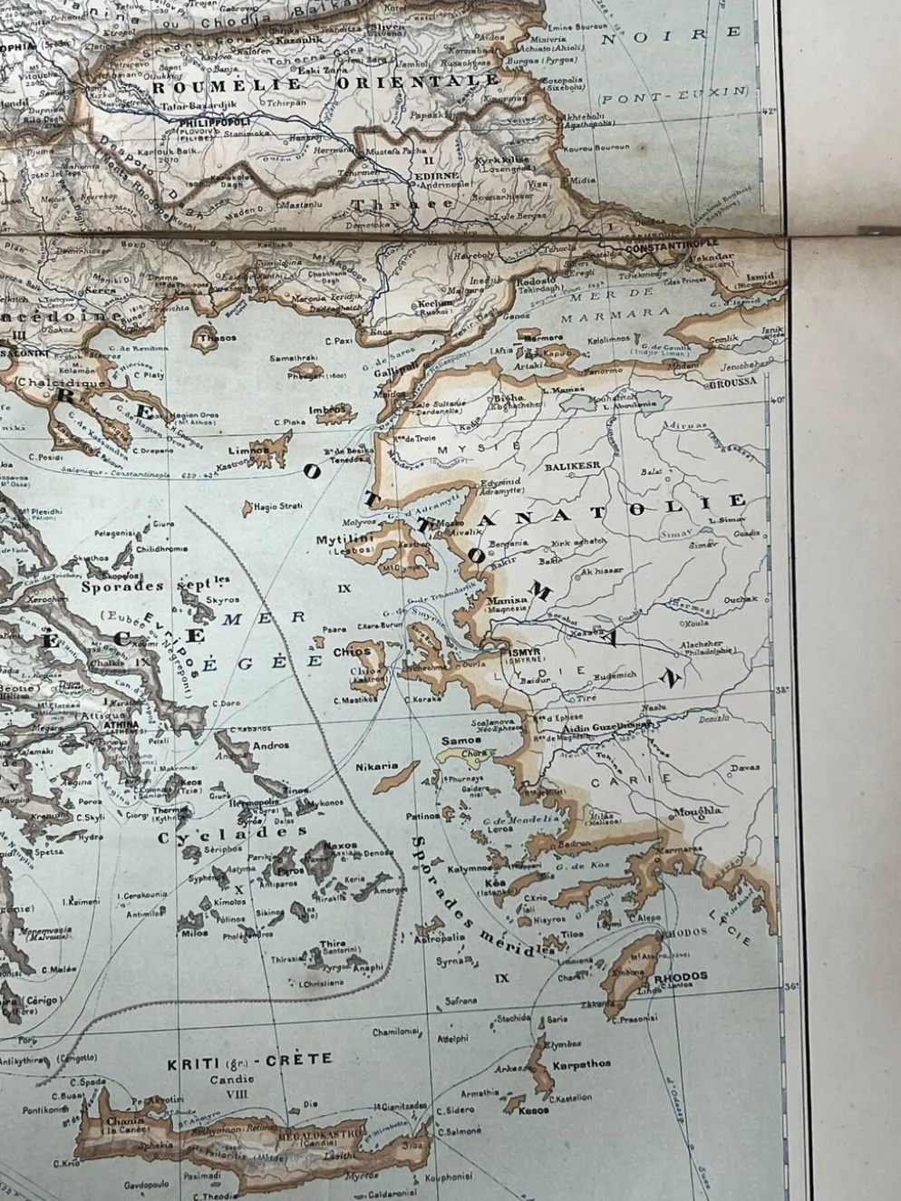 Carte ancienne Péninsule des Balkans 69x54cm