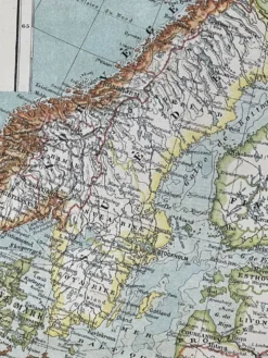 Carte ancienne Russie Suède Norvège 49x37,5cm
