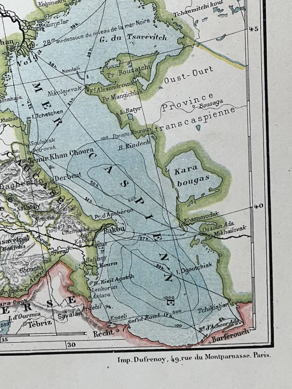 Carte ancienne Russie Suède Norvège 49x37,5cm