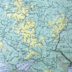 Carte ancienne Urss et Finlande 43x43cm de 1950
