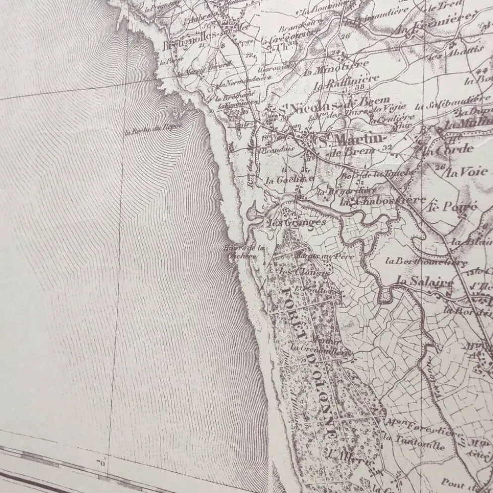 Carte ancienne Vendée côte ouest France 1930
