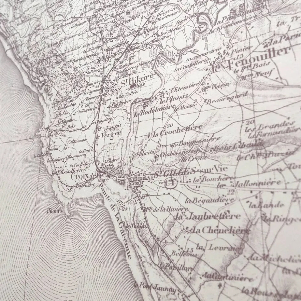 Carte ancienne Vendée côte ouest France 1930