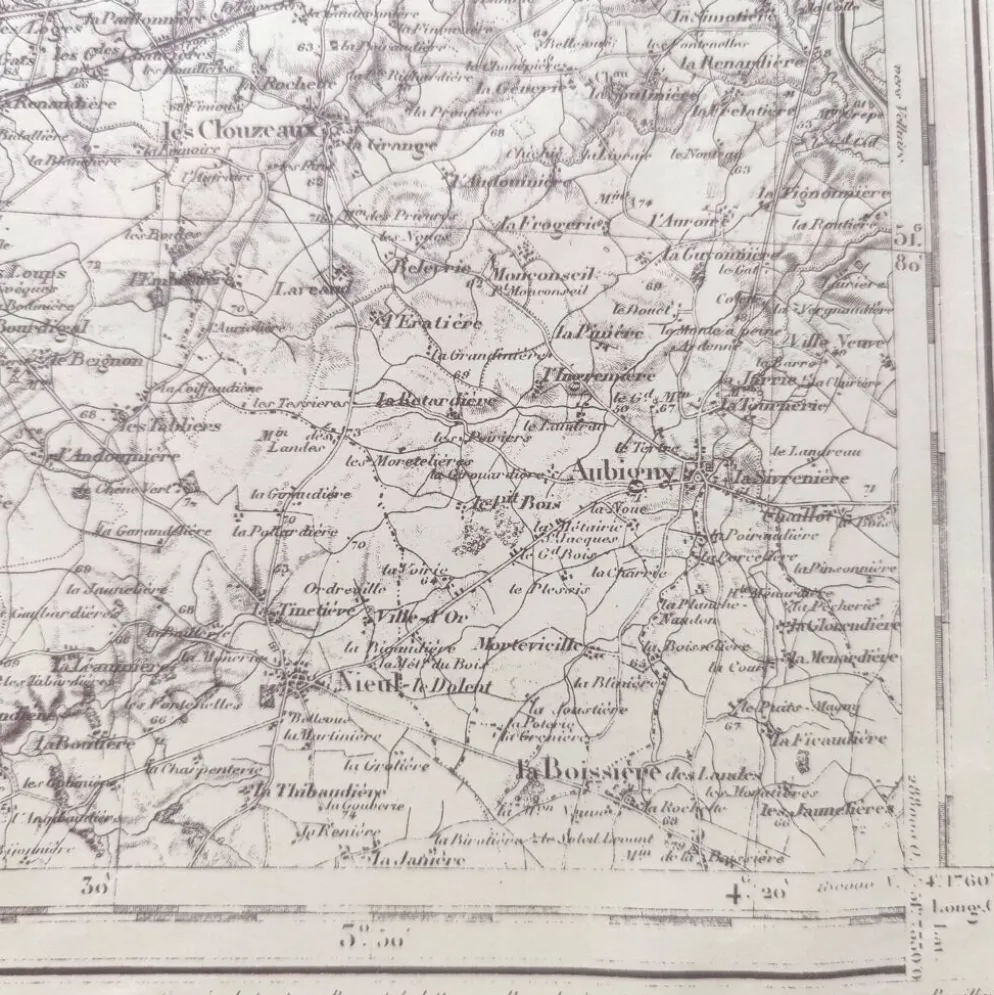 Carte ancienne Vendée côte ouest France 1930