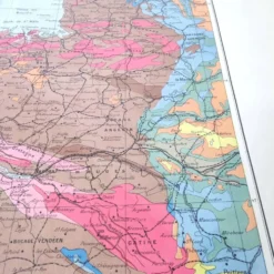 Carte Bretagne et estuaire Loire 43x43cm vintage de 1950