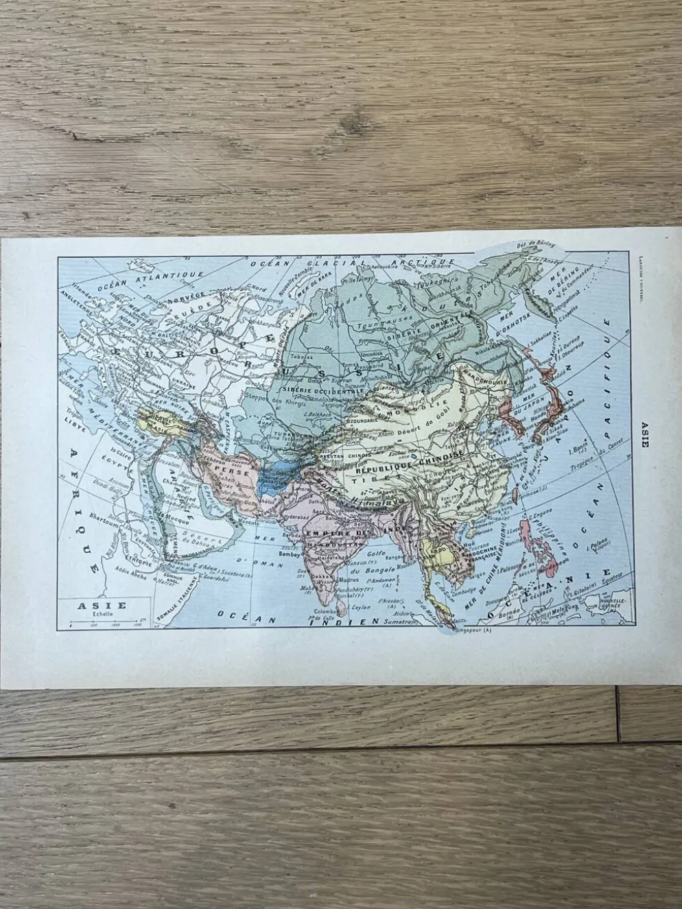 Carte d'Asie - 20x29cm